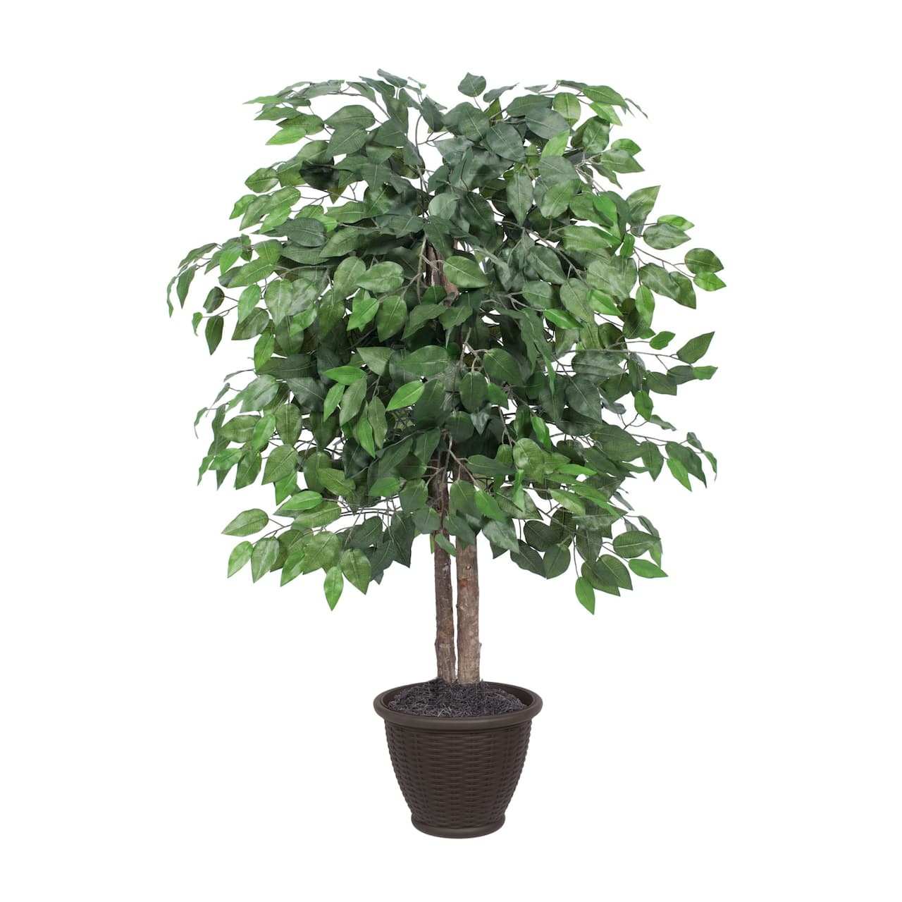 4ft. Artificial Ficus Bush with Brown Plastic Container